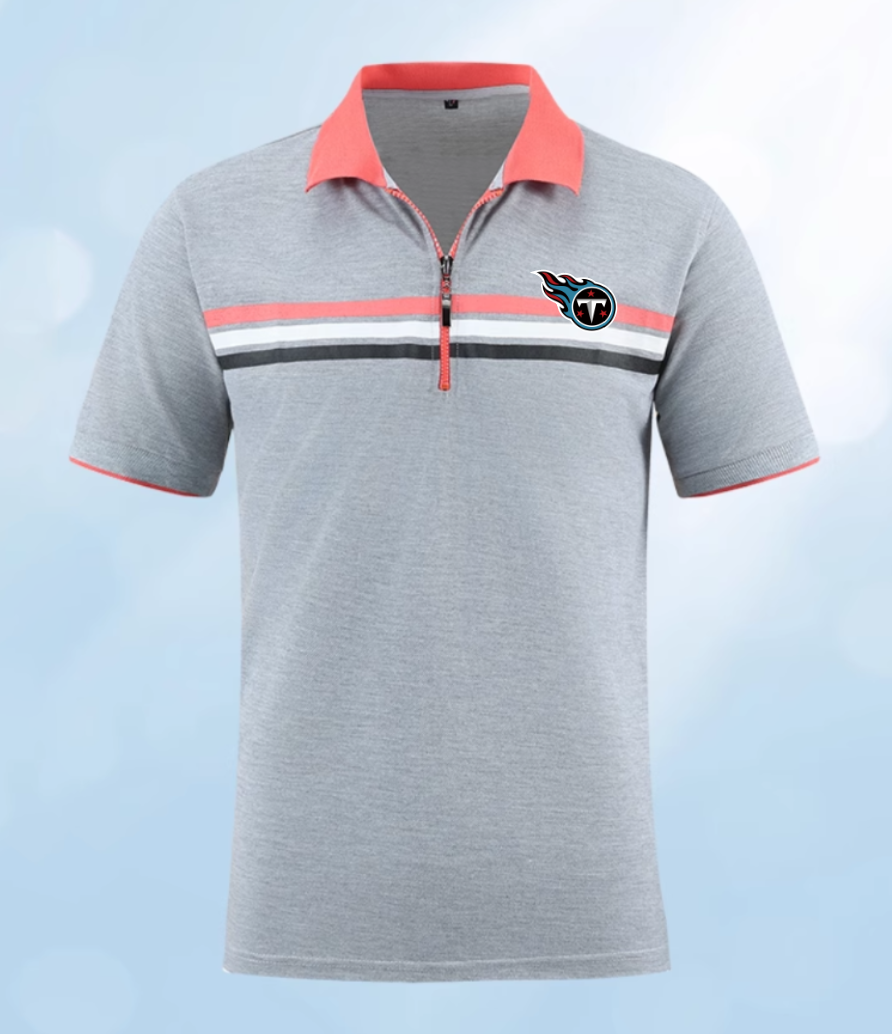 Tennessee Titans grey Men 2025 NFL polo T shirt->nfl t-shirts->Sports Accessory